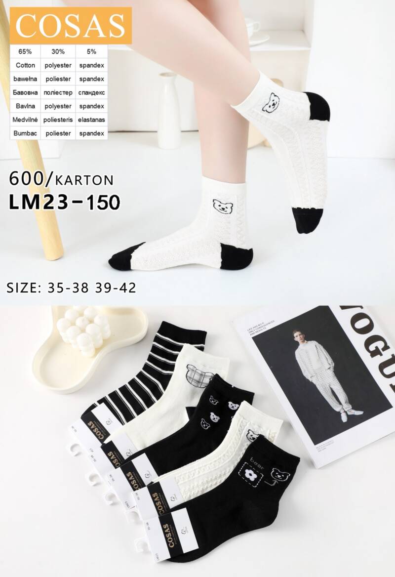 Skarpety damskie Roz 35-42, Mix kolor Paczka 40 szt 1